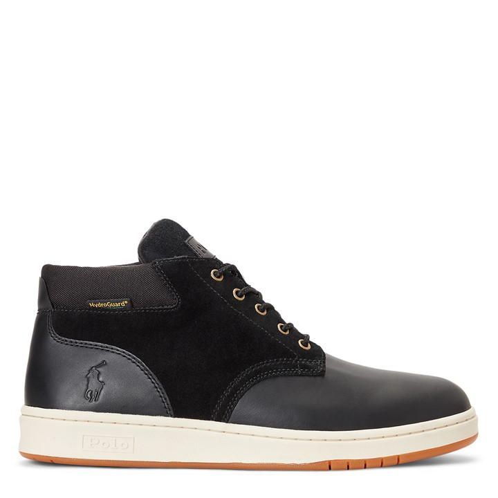 Waterproof Leather-Suede Sneaker Boot - Black