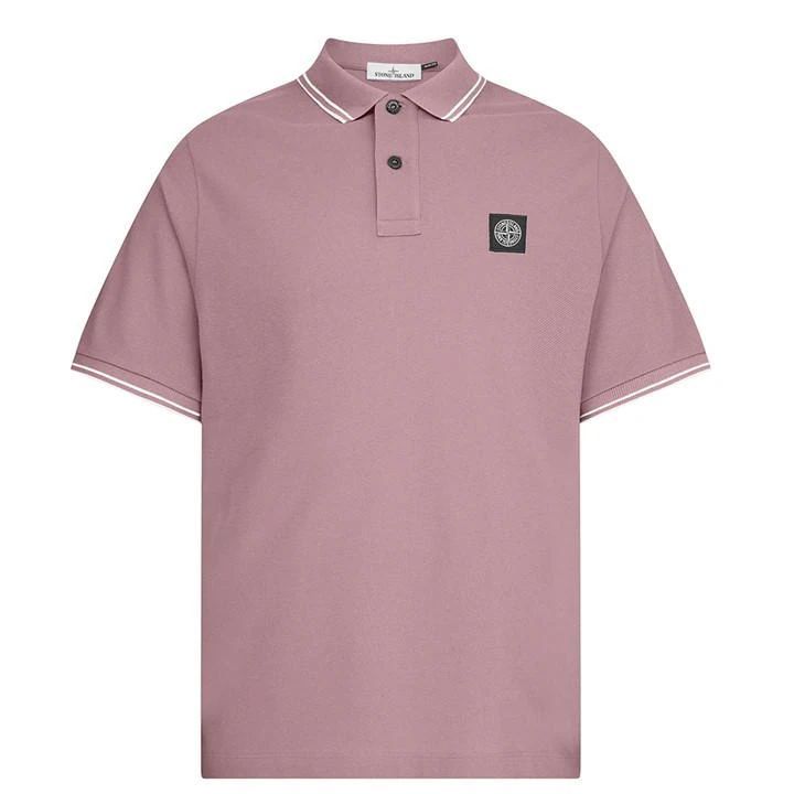 Tipped Badge Logo Polo Shirt - Pink