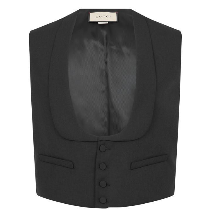 Wool Mohair Formal Vest - Black