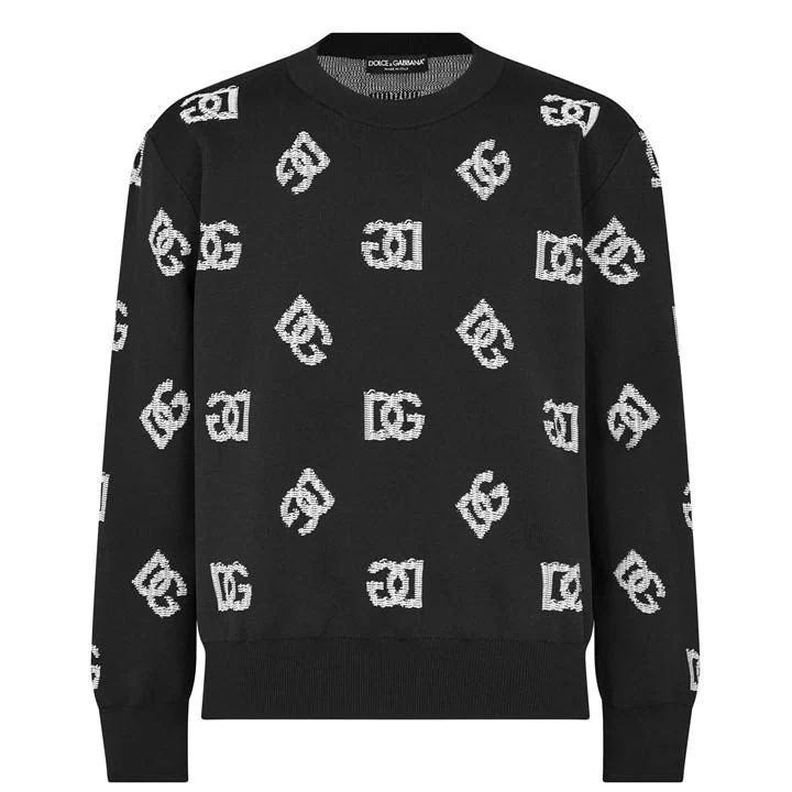 Technical Jacquard Dg Sweater - Black