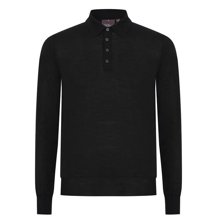 Ruben Long Sleeve Poloshirt - Black