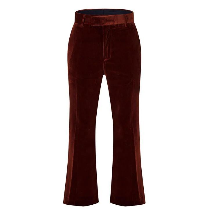 Velvet Tailored Trousers - Brown