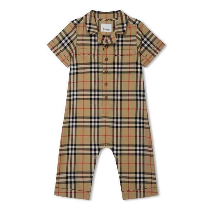 Polo Check Dungarees. - Beige