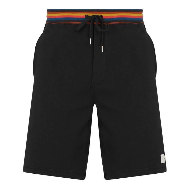 Stripe Fleece Shorts - Black