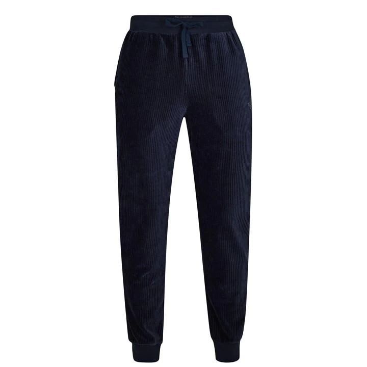 Ribbed Velour Joggers - Blue