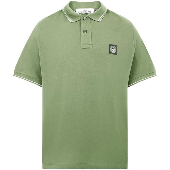 Tipped Badge Logo Polo Shirt - Green