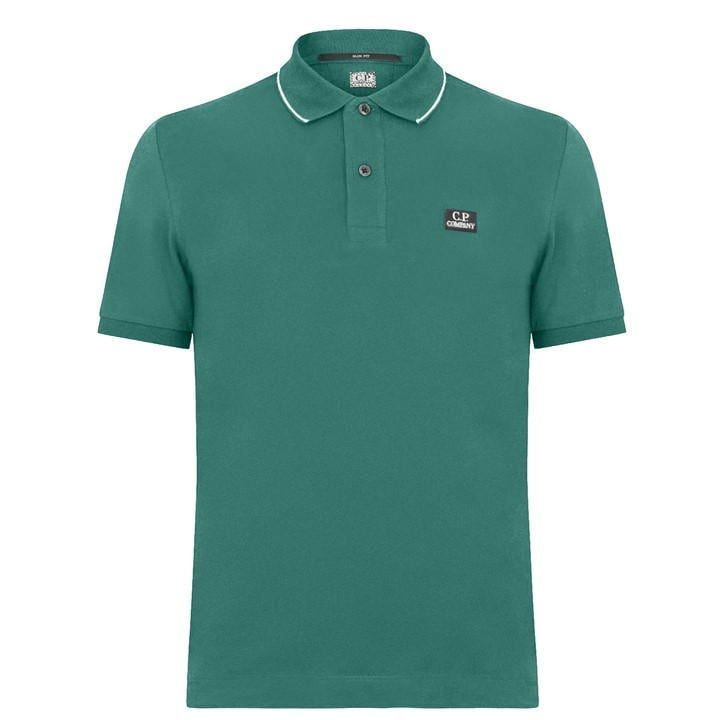 Short Sleeve Tipped Polo Shirt - Green
