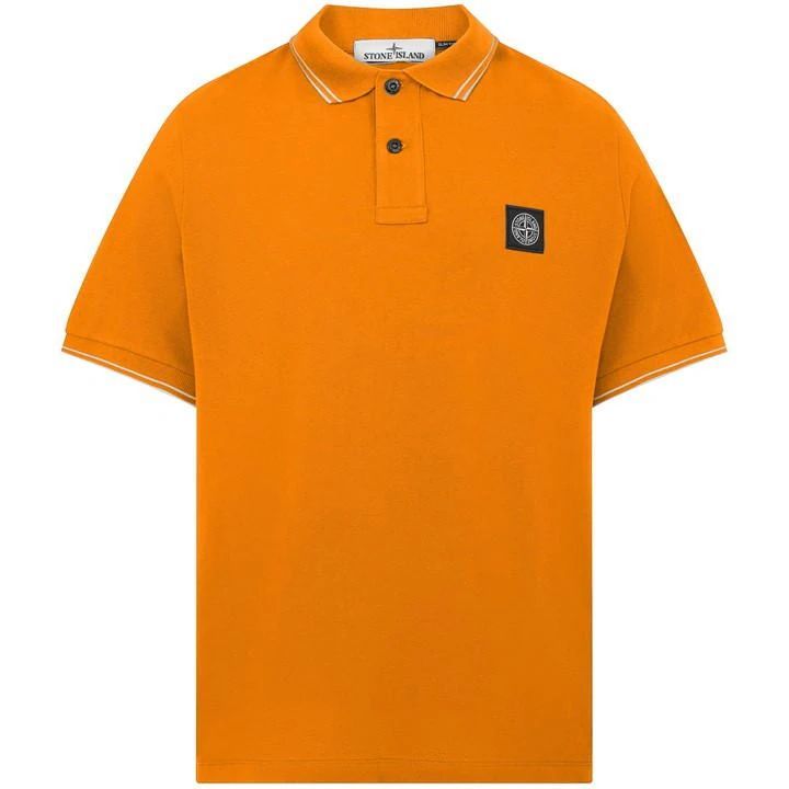 Tipped Badge Logo Polo Shirt - Orange