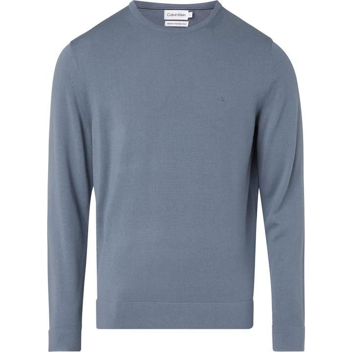 Superior Wool Crew Neck Sweater - Grey