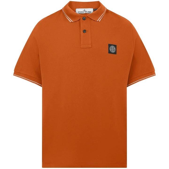 Tipped Badge Logo Polo Shirt - Orange