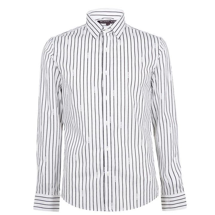 Logo Pinstripe Shirt - White