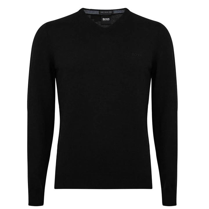 Baram-L V Neck Sweater - Black