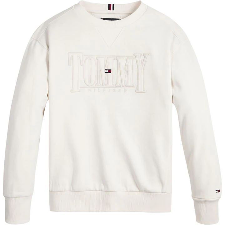 Cord Applique Sweatshirt - White