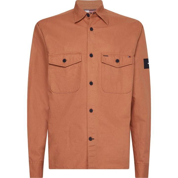 Cotton Linen Overshirt - Orange
