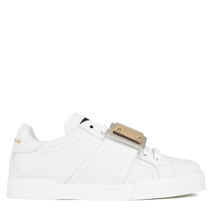 Large Plaque Sneakers - White