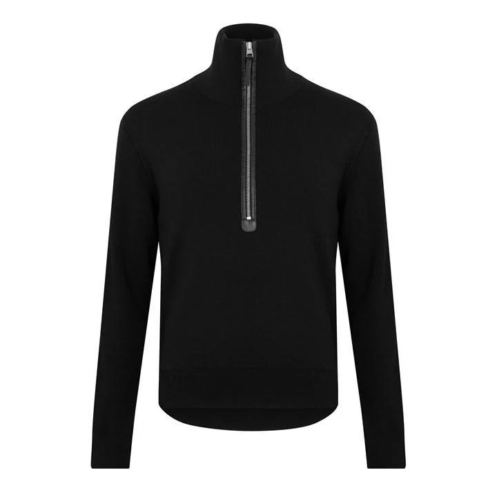Merino Half Zip Sweater - Black