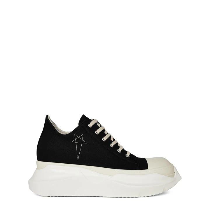 Low Top Embroidered Sneakers - Black