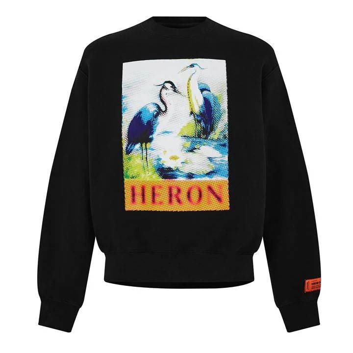 Heron Tone Crew Sweatshirt - Black