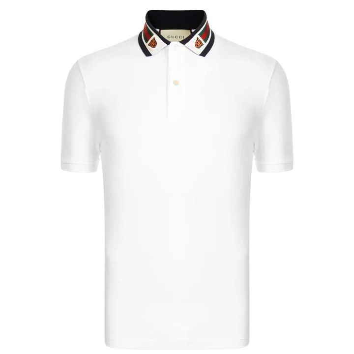 Tiger Collar Polo Shirt - White