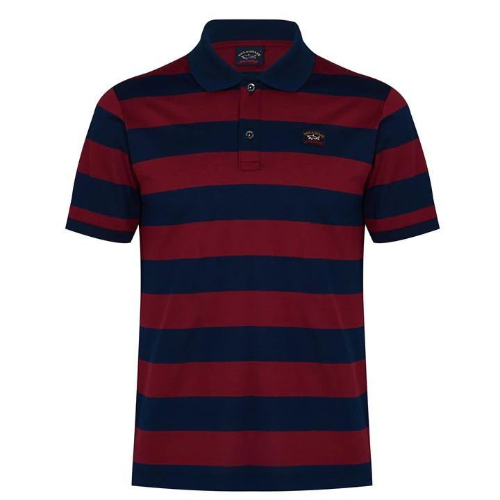 Paul and Shark Stripe Polo Shirt Mens - Red