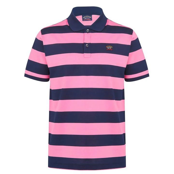 Paul and Shark Stripe Polo Shirt Mens - Pink