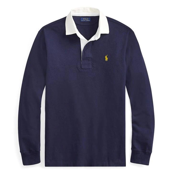 Rugby Long Sleeve Polo Shirt - Blue