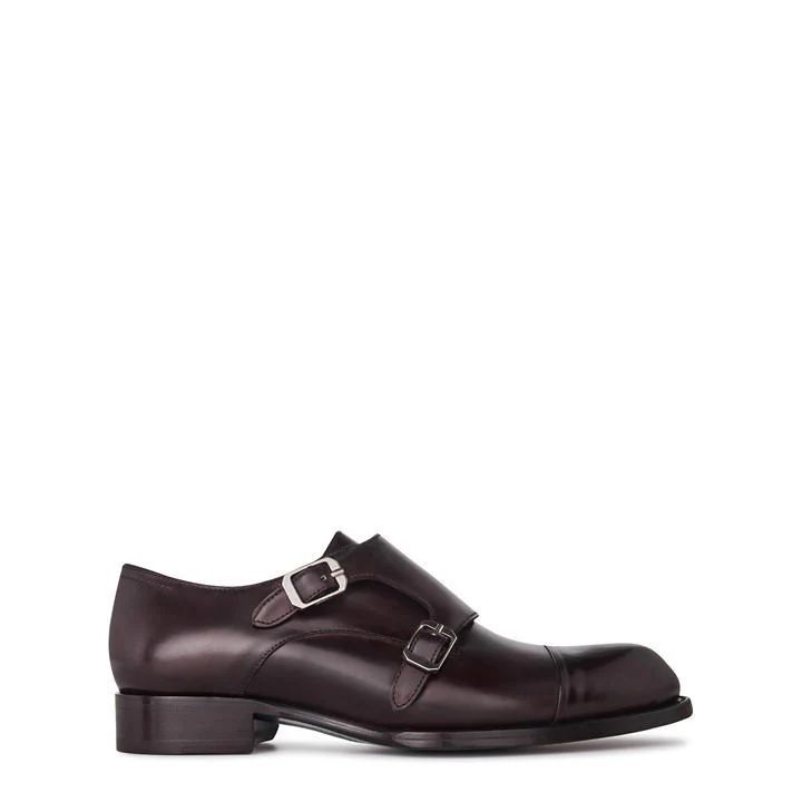 Double Monk Derby Shoes - Brown