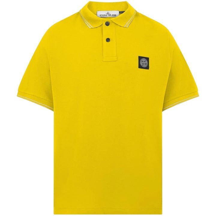 Tipped Badge Logo Polo Shirt - Yellow