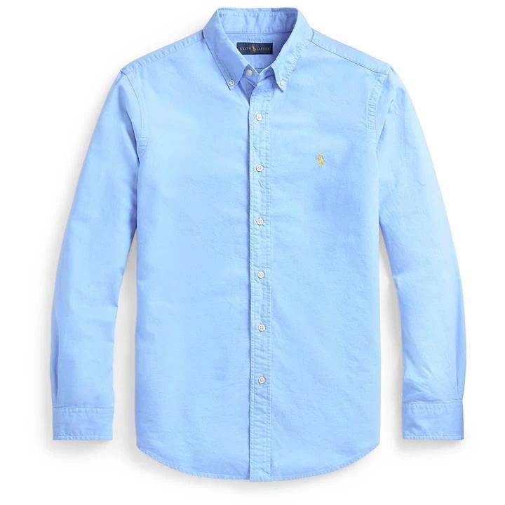 Slim Fit Garment Dyed Oxford Shirt - Blue