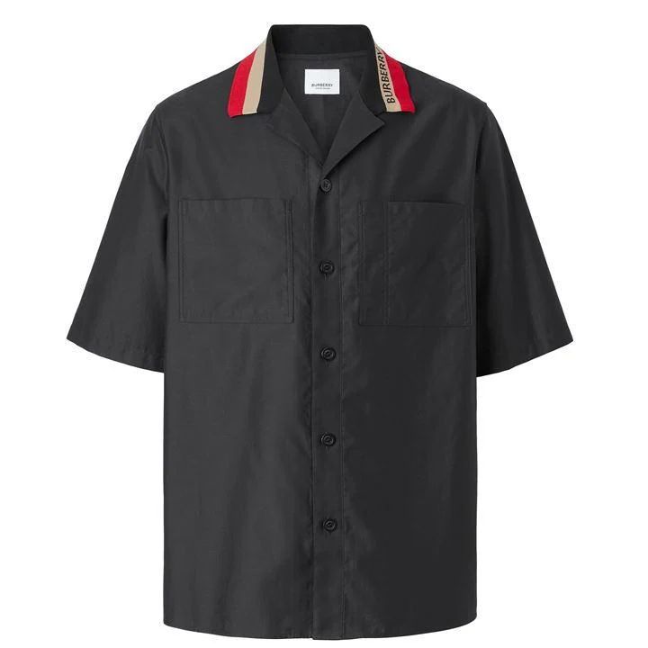 Rolston Stripe Collar Vacation Shirt - Black