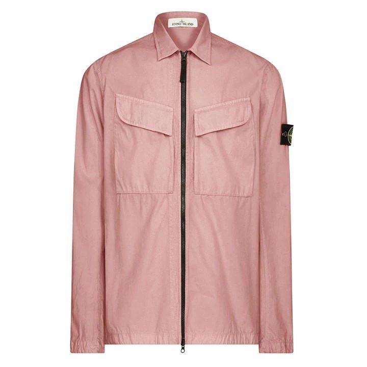 Dyed Wash Overshirt - Pink