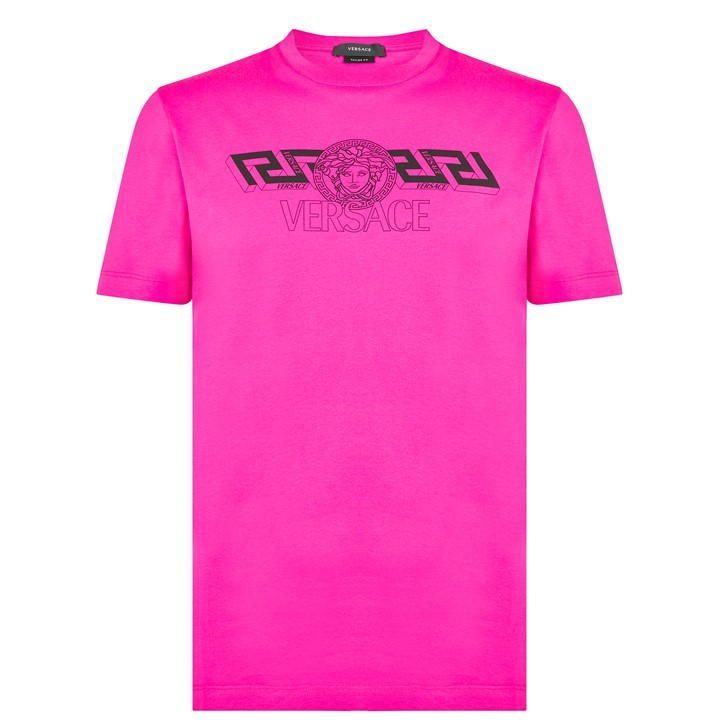 Greca Medusa T Shirt - Pink