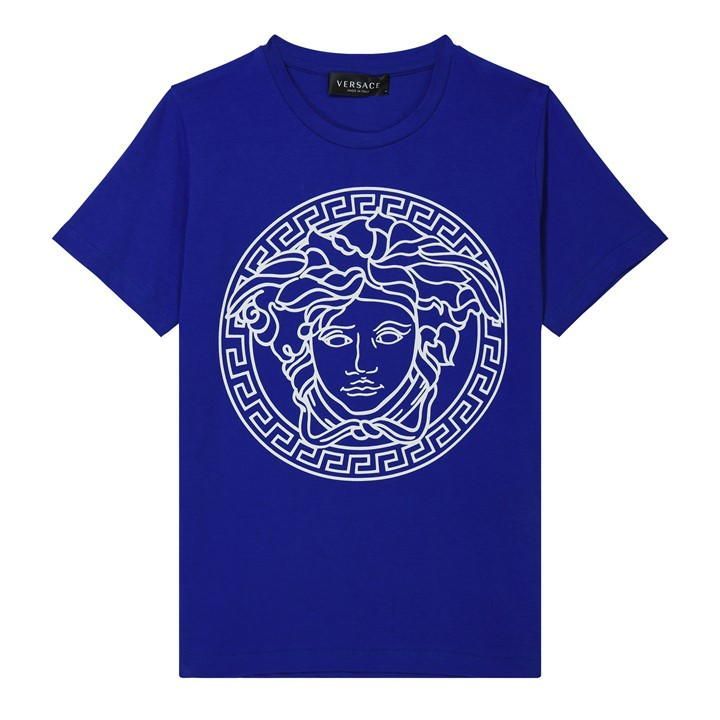 Medusa Logo Print T-Shirt - Blue