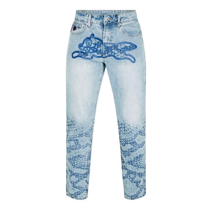 Snakeskin Running Dog Jeans - Blue