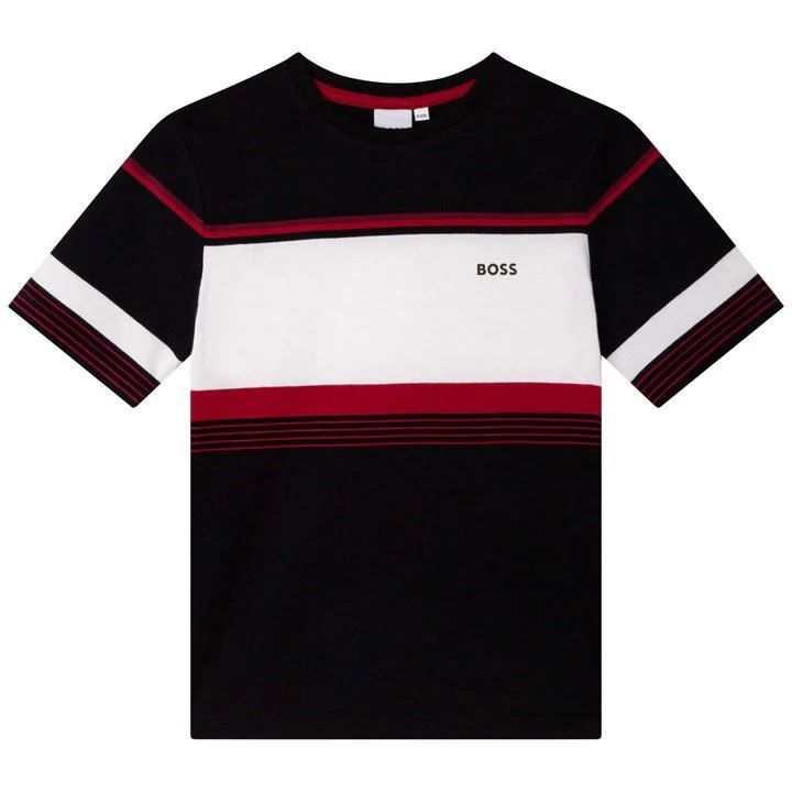 Stripe Logo T Shirt - Black