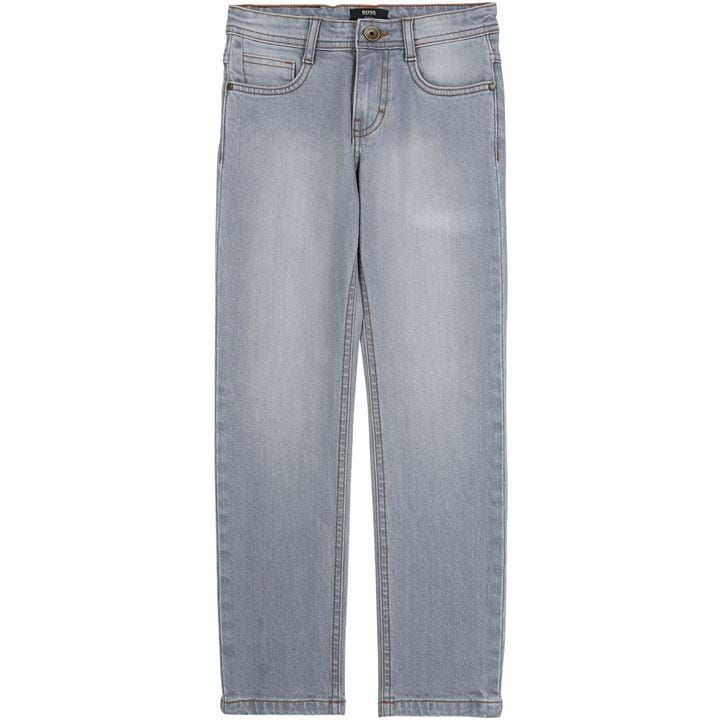 Topstitched slim-fit jeans - Grey