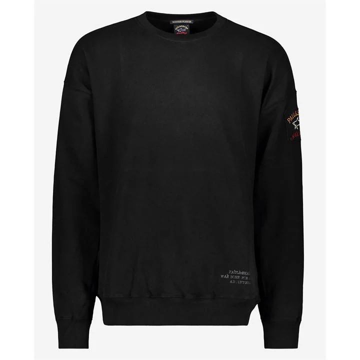 Patch Crew Sweater - Black