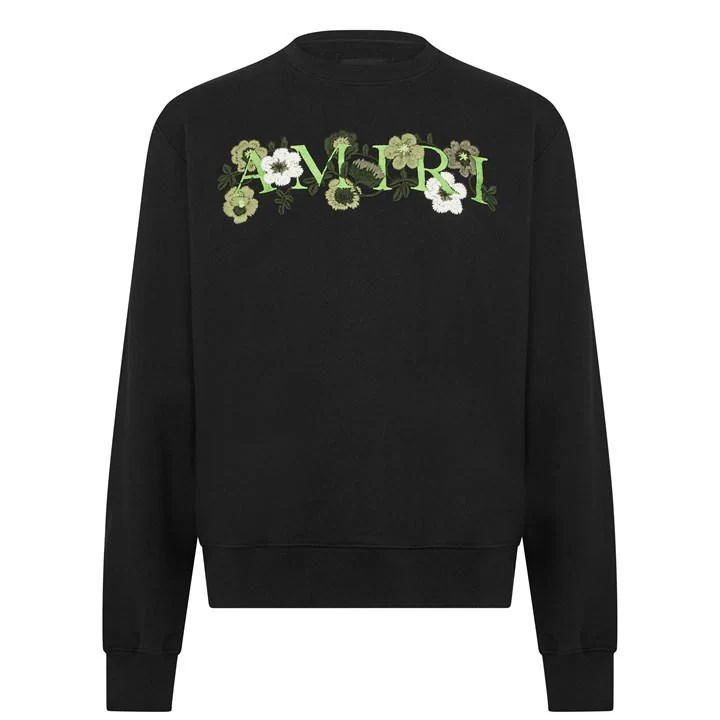 Flower Crew Sweatshirt - Black