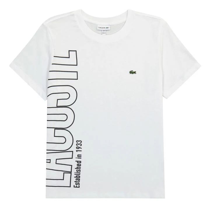 Boy's Large Print T Shirt - White