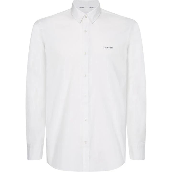 Stretch Poplin Slim Shirt - White