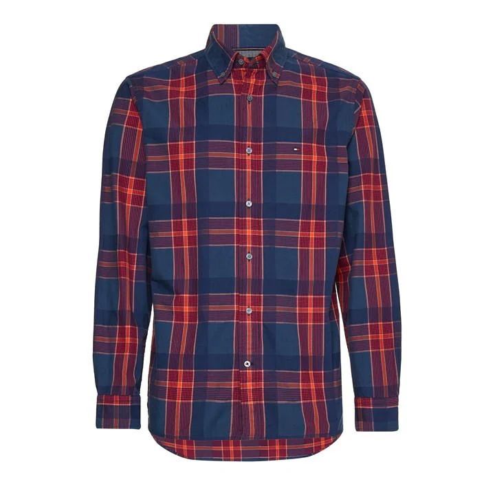 Flannel Oxford Check Rf Shirt - Blue