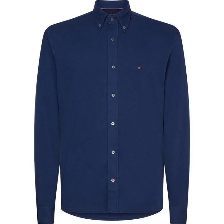 Garment Dyed Pique Rf Shirt - Blue