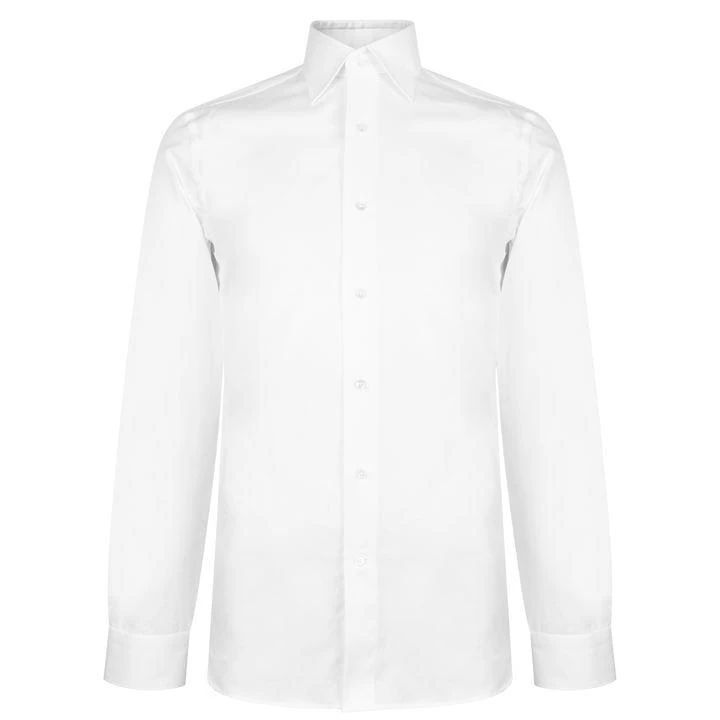 Twill Slim Fit Long Sleeve Shirt - White