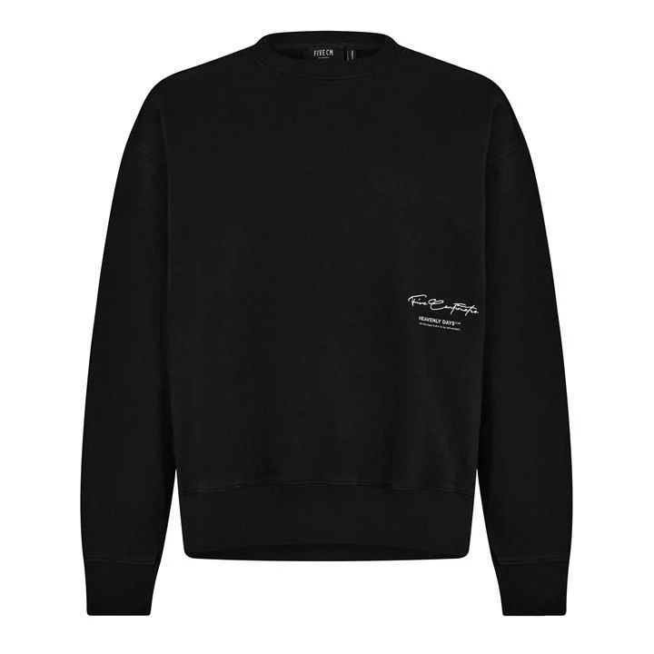 Textured Back Logo Sweater - Black