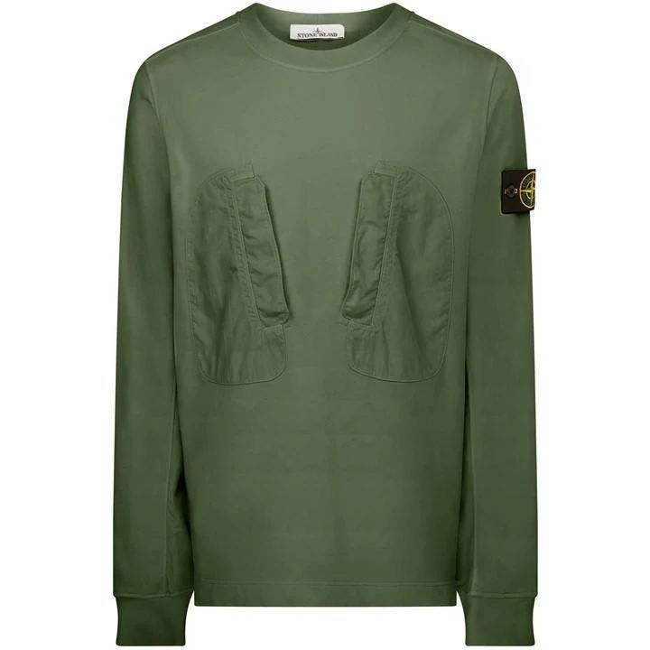 Cotton Fleece Crewneck Sweatshirt - Green