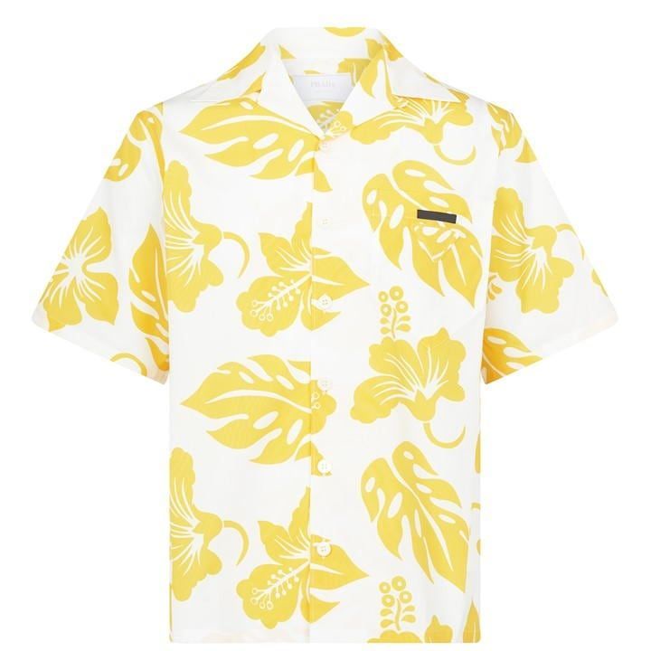 Flower Short Sleeve Shirt - White