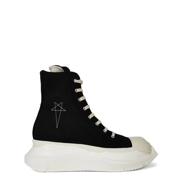 Abstract Embroidered High Top Sneakers - Black
