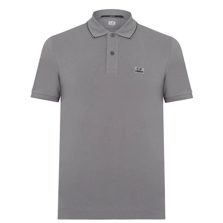 Short Sleeve Tipped Polo Shirt - Grey