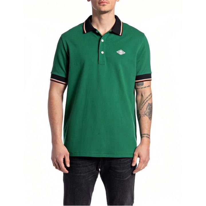 Replay Cotton Polo Shirt Mens - Green