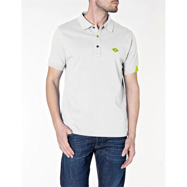 Replay Embroidered Logo Polo Shirt Mens - White